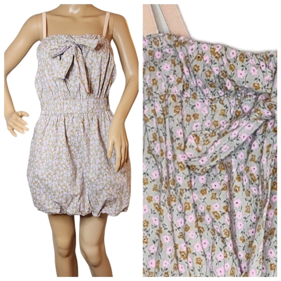 J. Crew floral mini dress.  Puff skirt. Elastic waist. Pockets.  Women's size XS - Picture 1 of 16